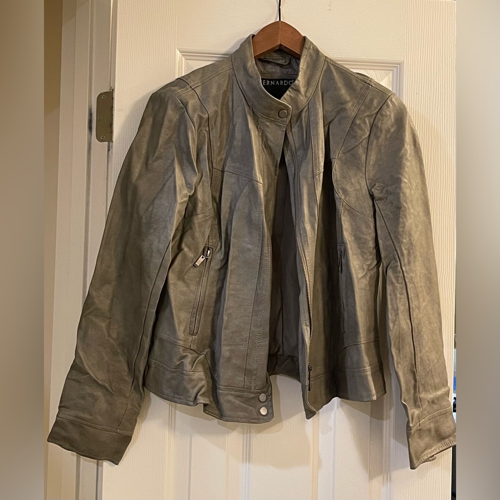 Grey leather jacket